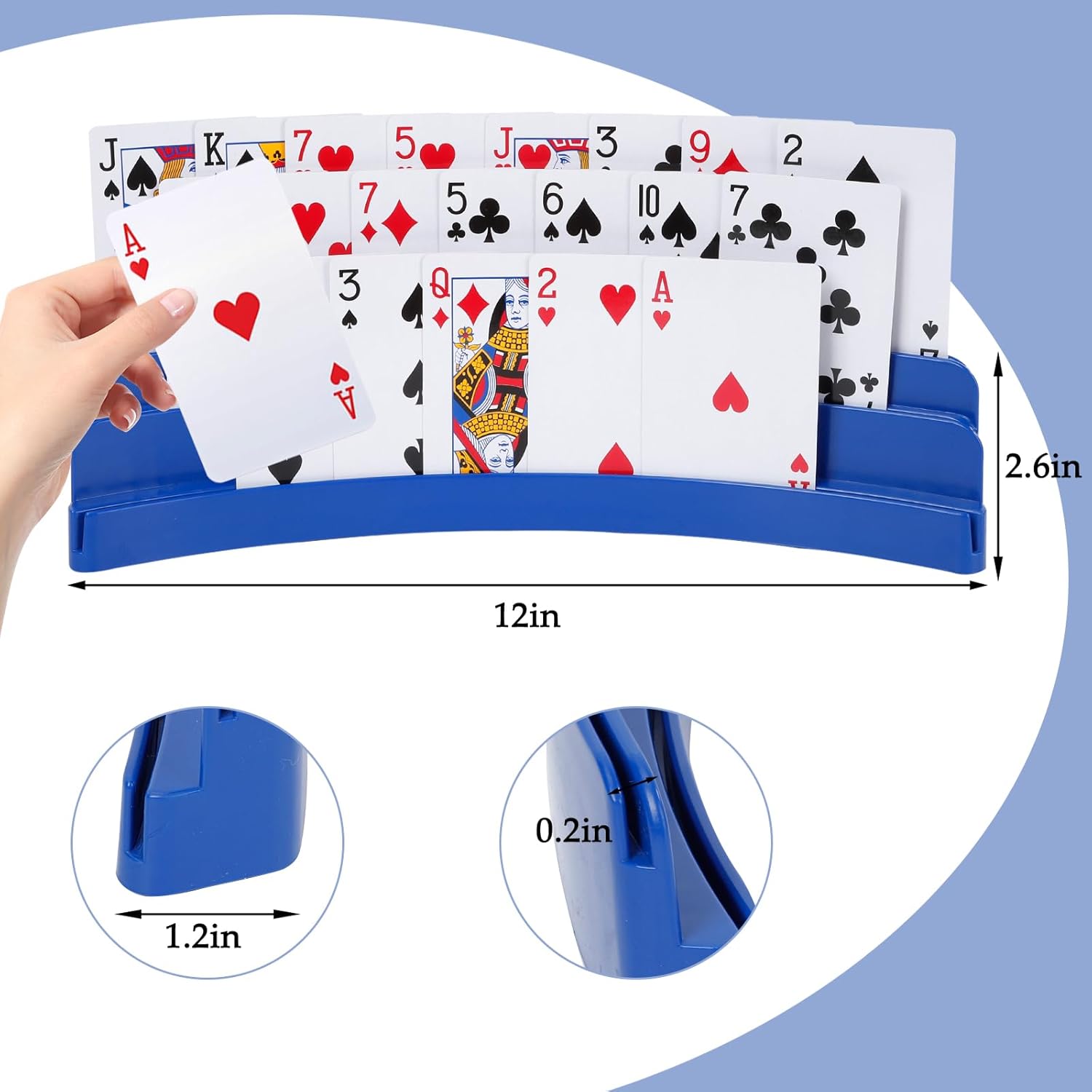 Three-Layer Playing Card Holder for Canasta — Hands-Free Card Stand, Holds 45 Cards
