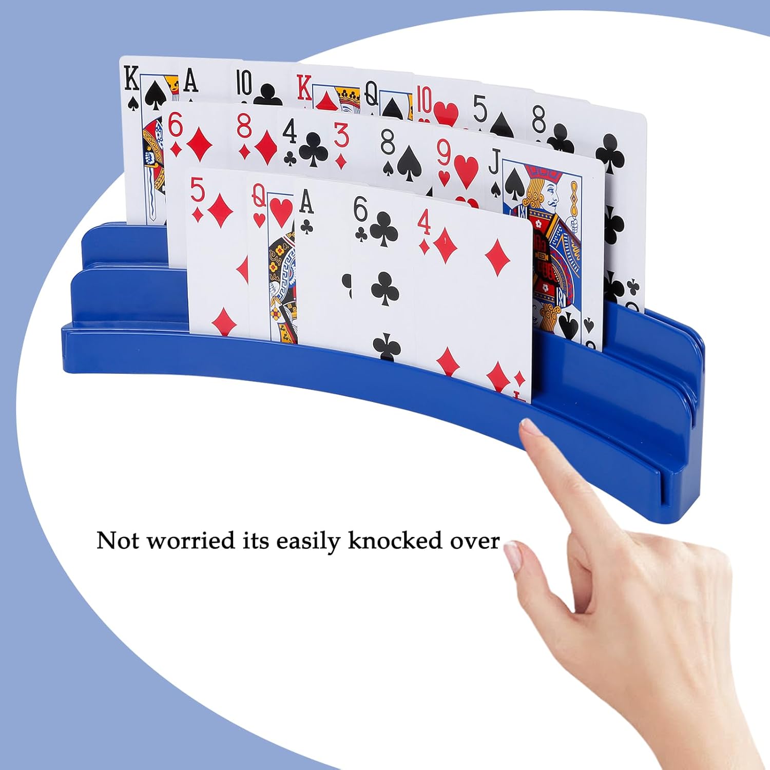 Three-Layer Playing Card Holder for Canasta — Hands-Free Card Stand, Holds 45 Cards