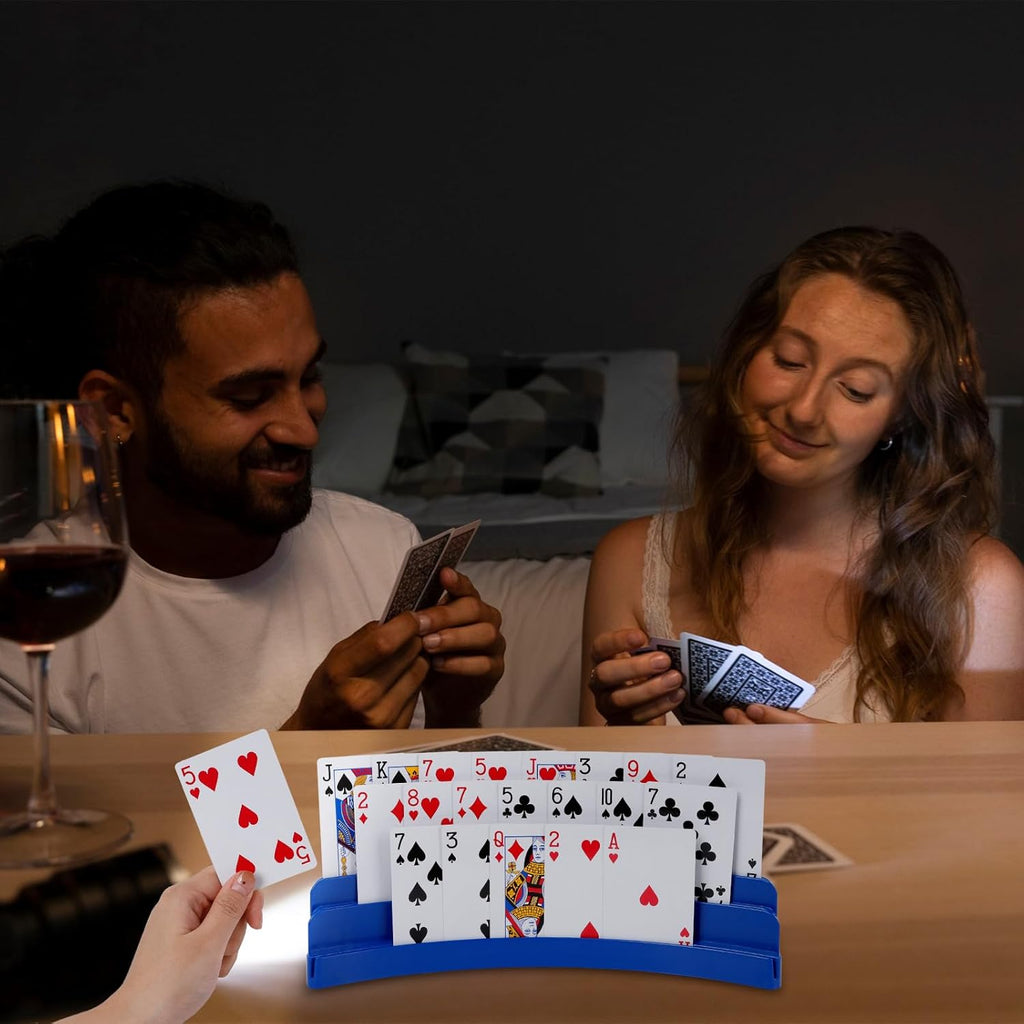 Three-Layer Playing Card Holder for Canasta — Hands-Free Card Stand, Holds 45 Cards