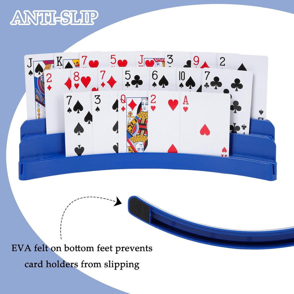 Three-Layer Playing Card Holder for Canasta — Hands-Free Card Stand, Holds 45 Cards