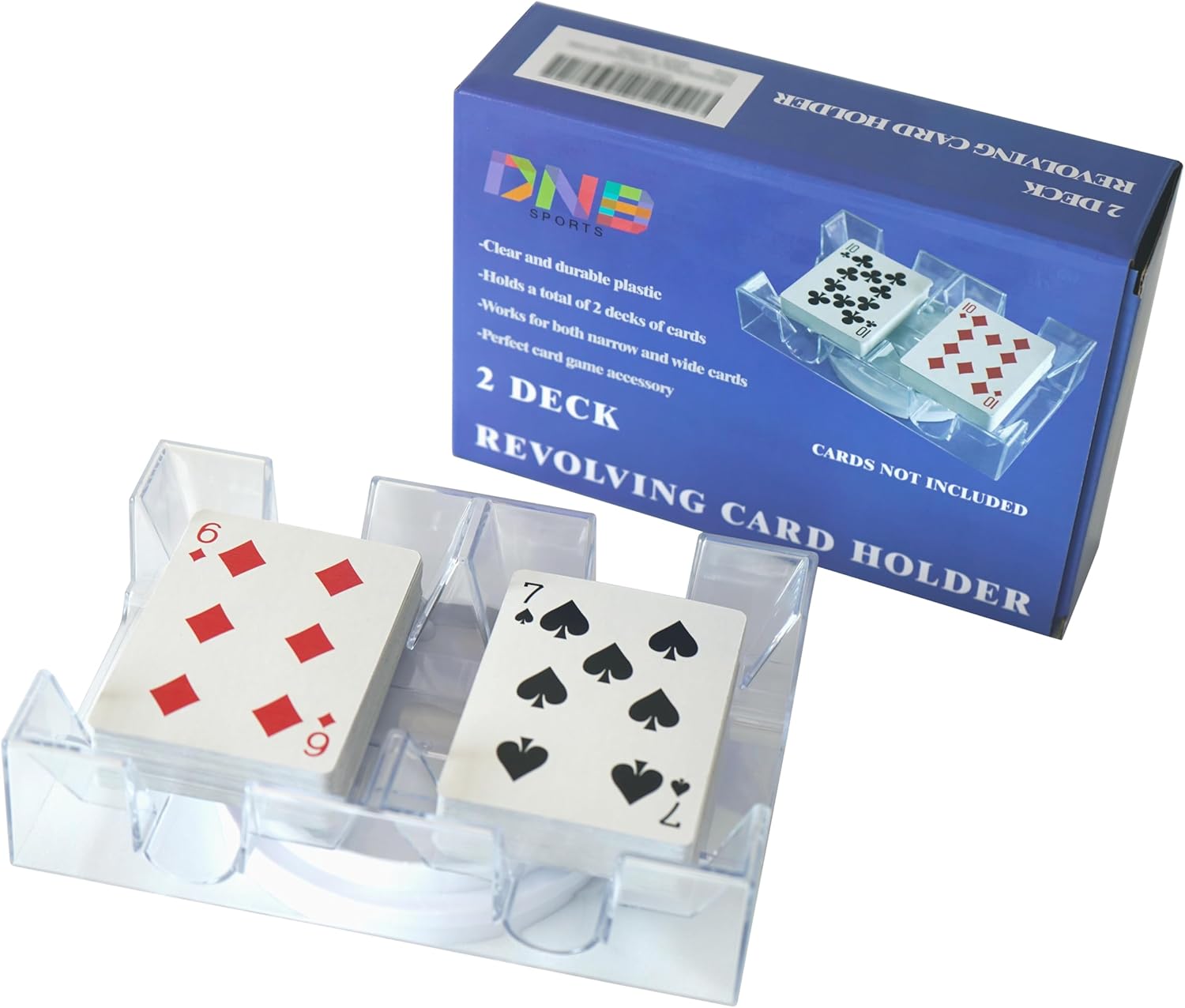 2-Deck Rotating Card Holder— Revolving Playing Card Tray