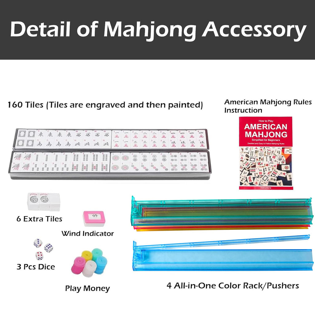 Gustaria American Mahjong Set — 166 Tiles with Carrying Bag