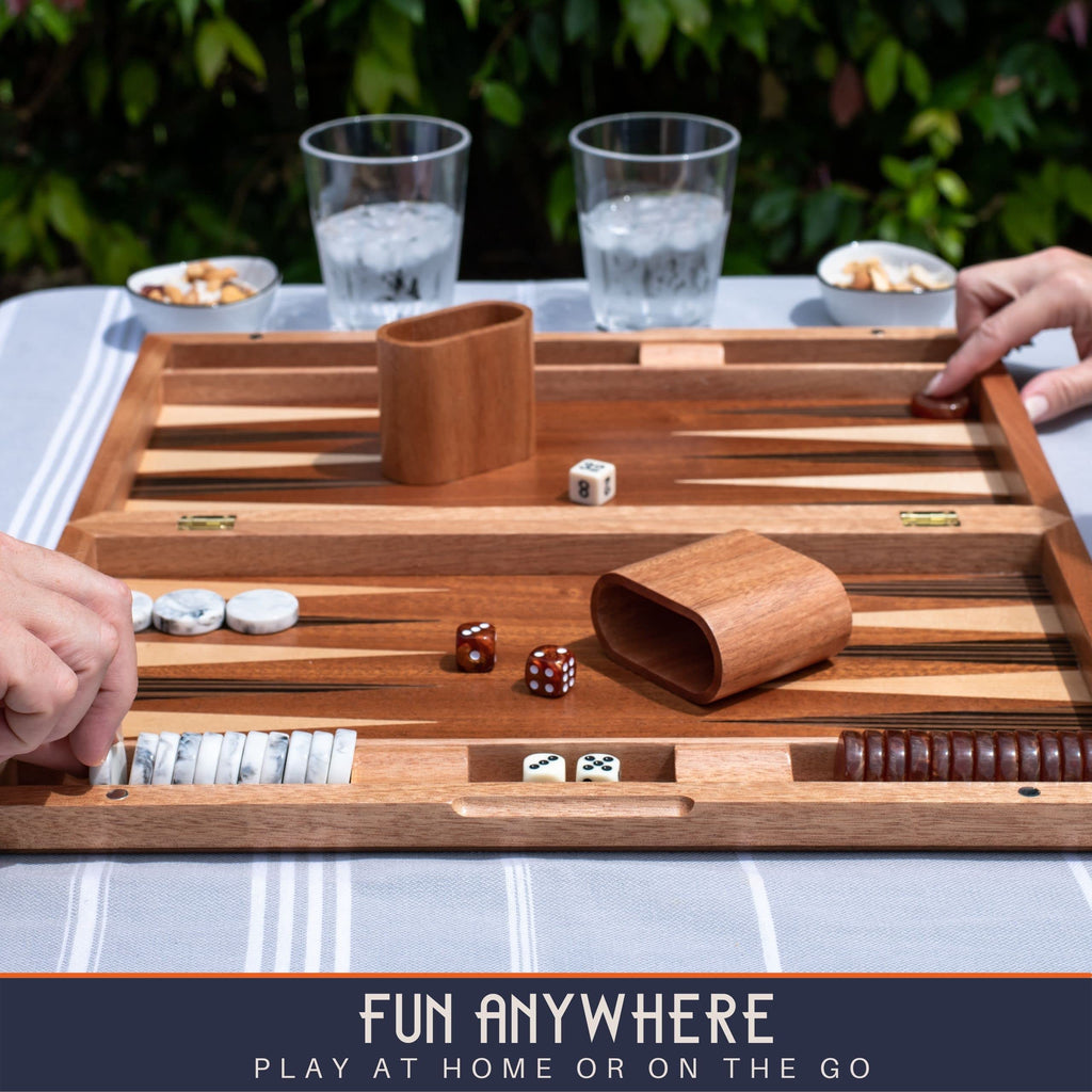 Pointworks Backgammon Set with Custom Checkers & Dice