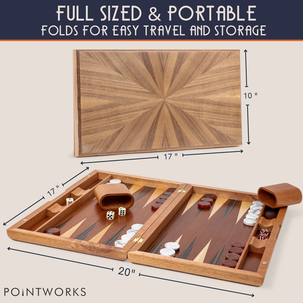 Pointworks Backgammon Set with Custom Checkers & Dice