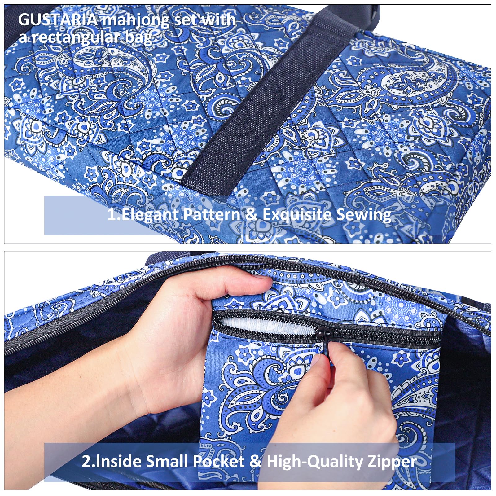 Gustaria American Mahjong Set — 166 Tiles with Carrying Bag