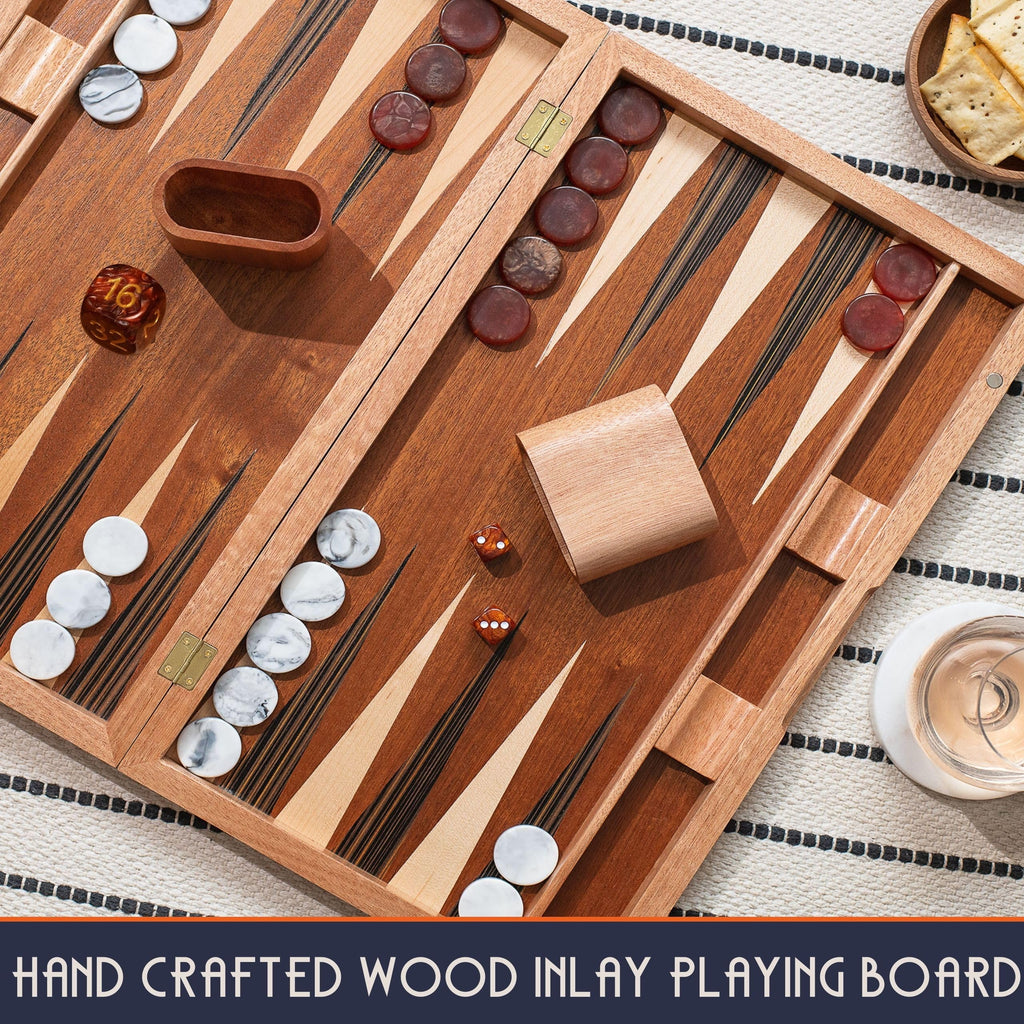Pointworks Backgammon Set with Custom Checkers & Dice