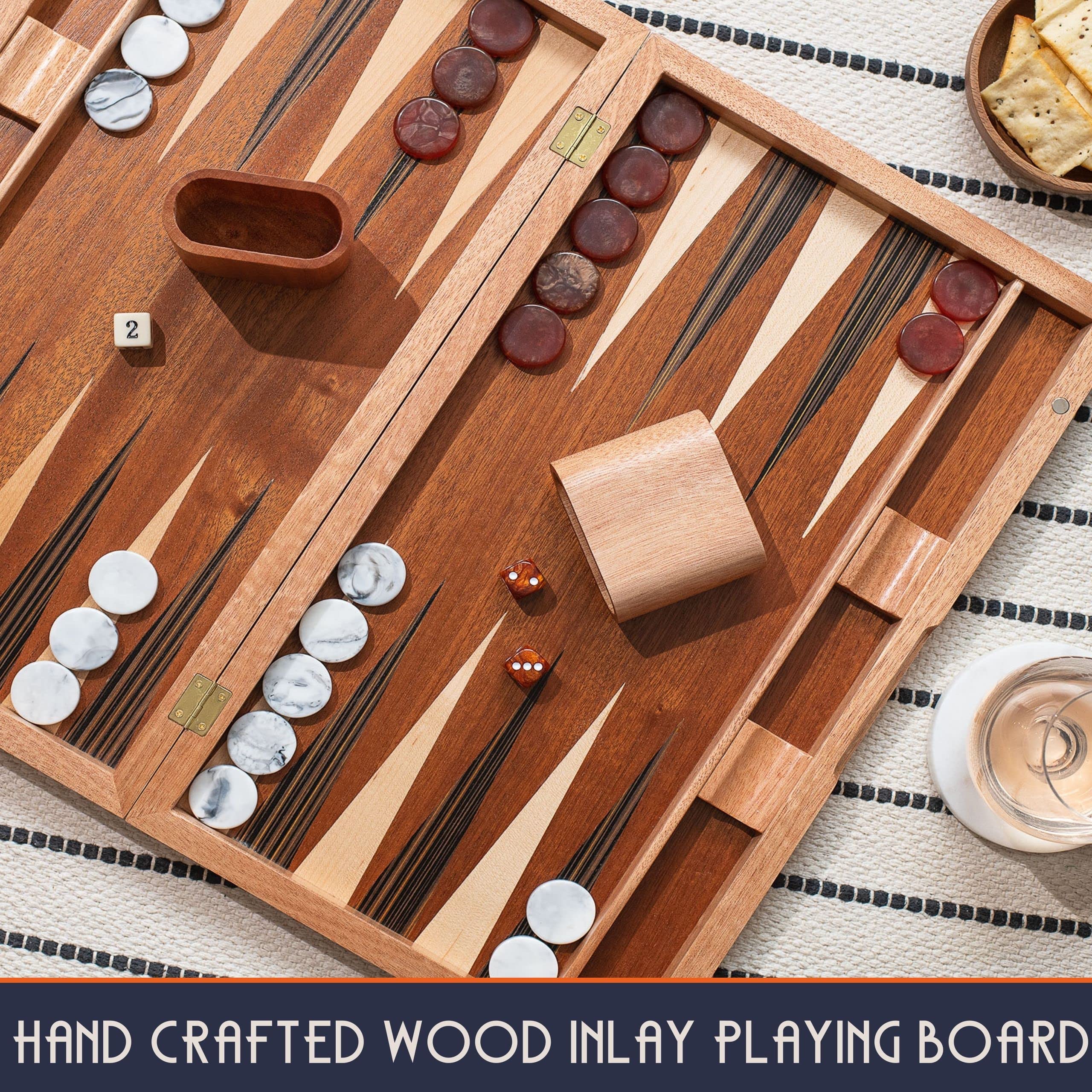 Pointworks Backgammon Set with Custom Checkers & Dice